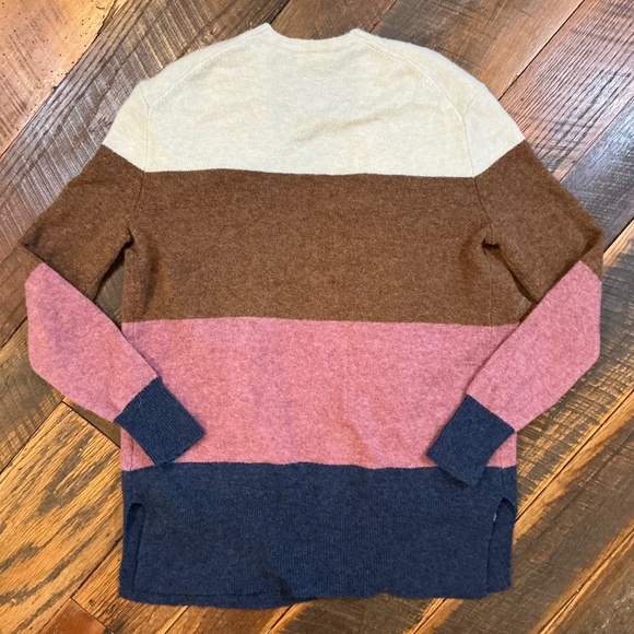 Madewell Kent Colorblock Cardigan XS | Alpaca Wool Blend Open Front Sweater - Picture 3 of 8